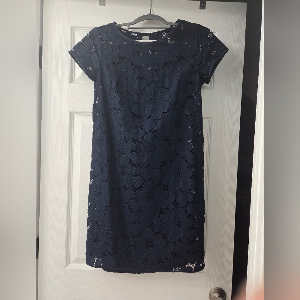 LOFT Elegant Navy Dress
